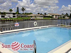 Cape Coral Villas Community Pool and Canal